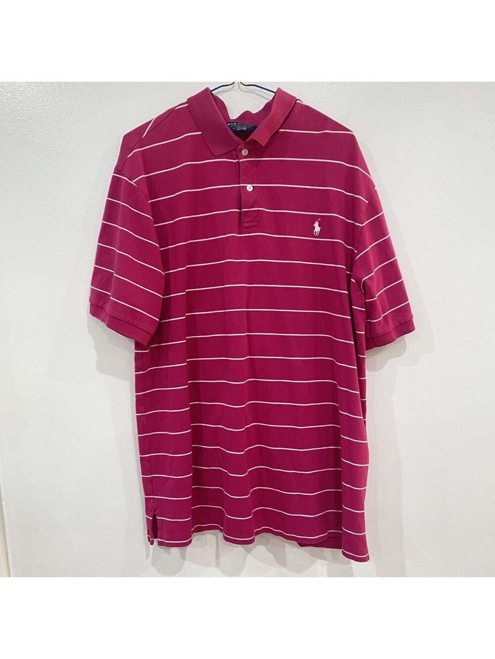 Polo Golf Ralph Lauren Polo Shirt Mens Size 2XL Pink Striped Pro Fit Classic Top